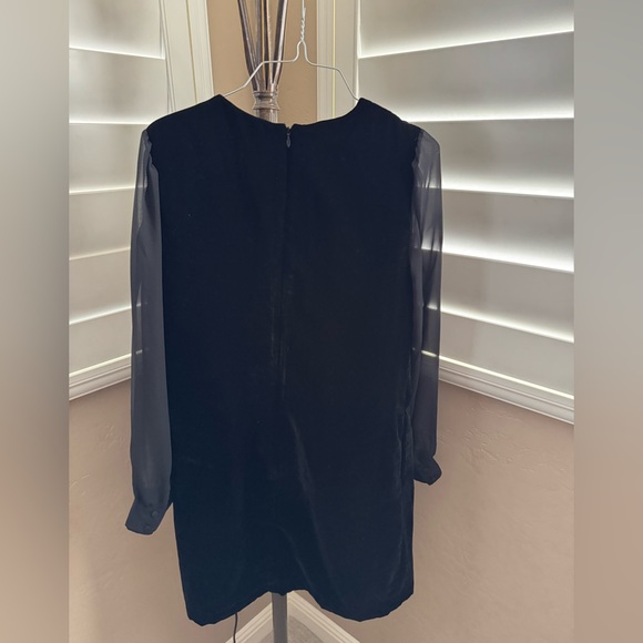 J.Crew Velvet Mini Dress in black with long sleeves. 
Size 6 - Picture 4 of 6
